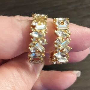 J Crew Clear Crystal Earrings